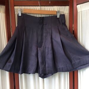 ZARA Womens Silky Satin Like Navy Blue Shorts Pleated NWT Size XS